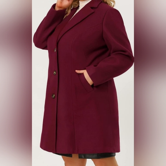 AGNES Orinda Dress Coat Burgundy/ Wine 2X - Picture 5 of 11